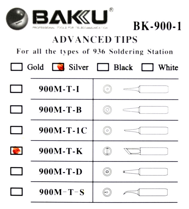 Hrot pájky BAKU BK-900M-T-K