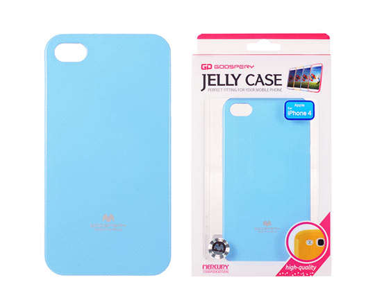 Pouzdro Jelly Mercury Apple iPhone 4 / 4S světle modré
