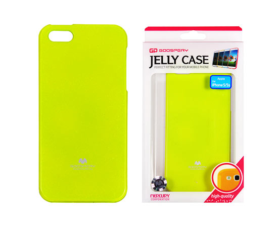 Pouzdro Jelly Mercury Apple iPhone 5 / 5S limetkové