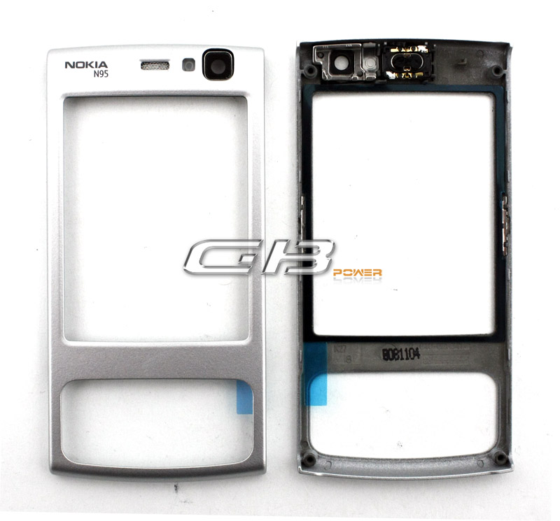 Nokia N95 Kryt přední stříbrný (0256841) + sluchátko originální