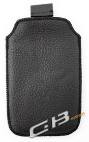 Ponožka kůže Samsung S5610 / Nokia E52 s vytahovacím páskem černá (28)