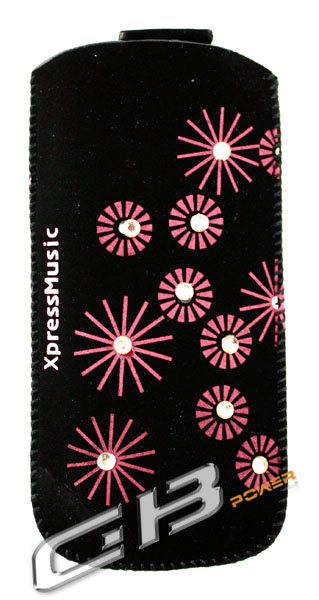 Ponožka ROYAL kytičky růžové, kamínky, s vytahovacím páskem, velikost Nokia 5310/6300