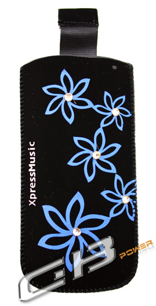 Ponožka ROYAL kytičky světle modré, kamínky, s páskem, velikost Nokia 5310/6300