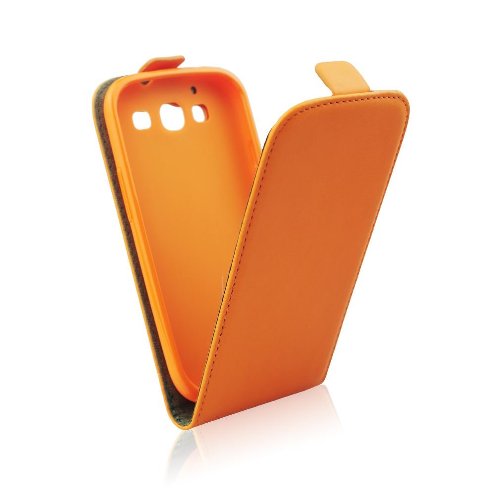Pouzdro knížka Slim Flexi Apple iPhone 4 / 4S oranžové