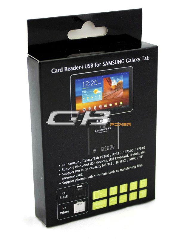 Externí čtečka paměťových karet pro Samsung Galaxy Tab + redukce USB černá