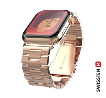 Řemínek pro Apple Watch SWISSTEN kovový 38-40 mm růžovo zlatý