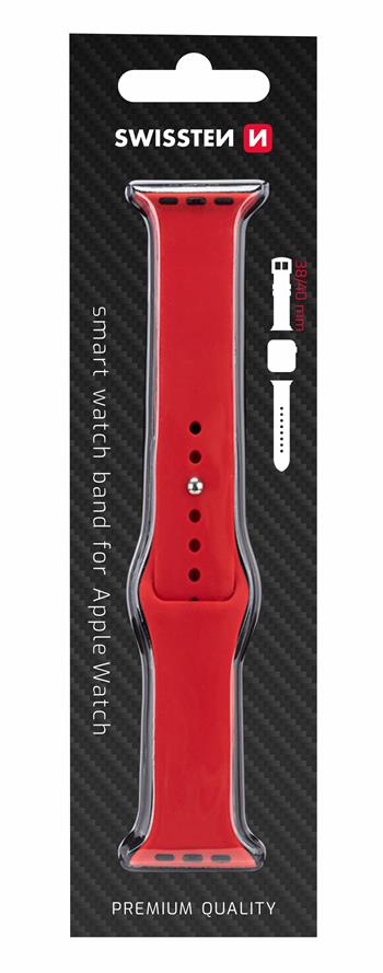 Řemínek pro Apple Watch SWISSTEN silikonový 38-40 mm červený