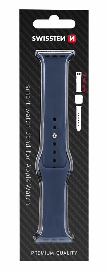 Řemínek pro Apple Watch SWISSTEN silikonový 38-40 mm modrý