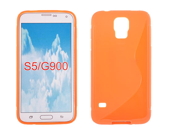 Pouzdro S-Case Samsung G900 Galaxy S5 oranžové vzor S