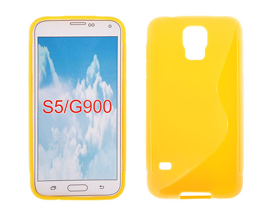 Pouzdro S-Case Samsung G900 Galaxy S5 žluté vzor S