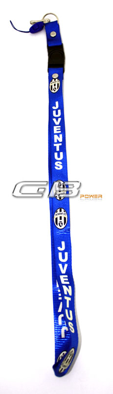 Šňůrka modrá široká Juventus + karabinka